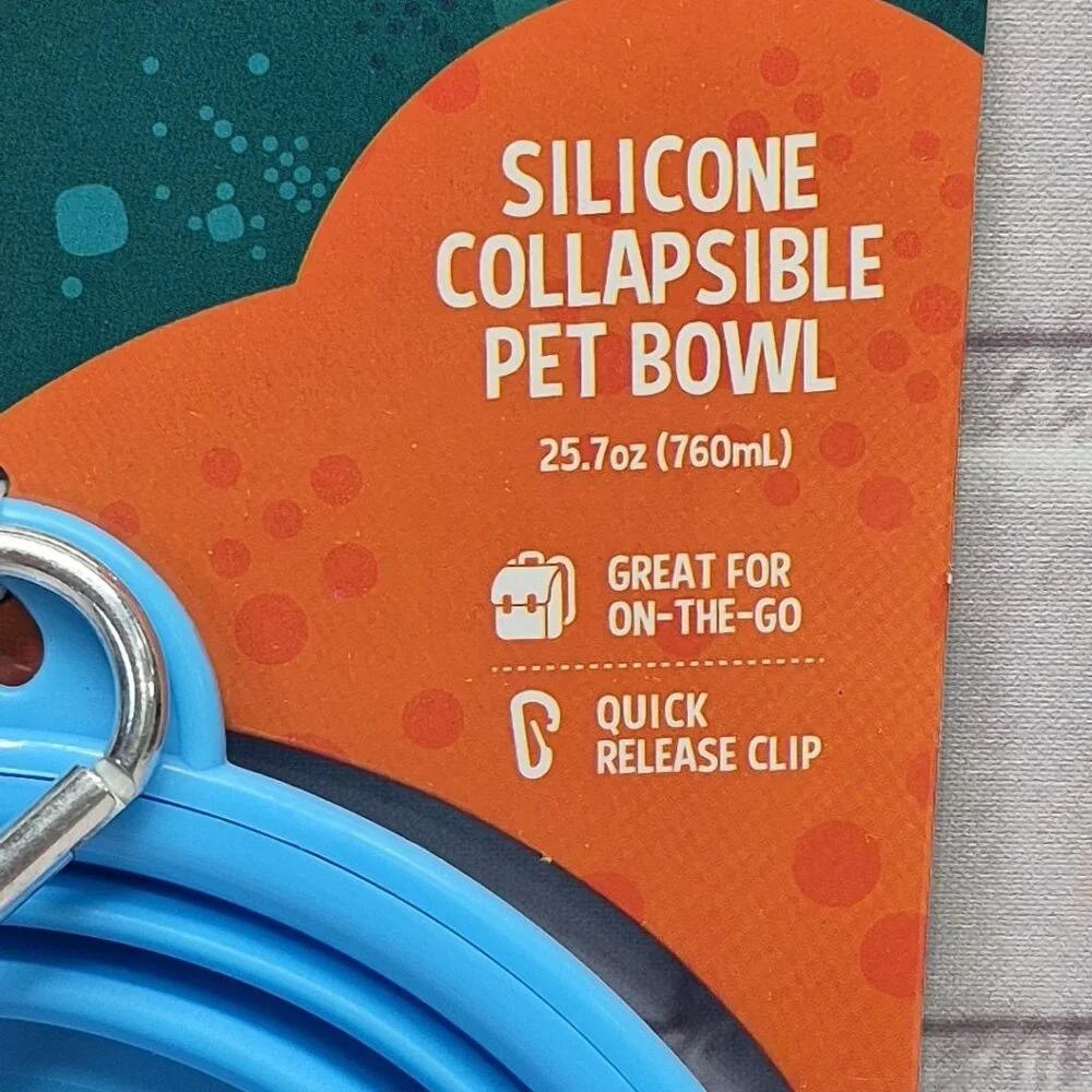 The Smurfs Collapsible Pet‎ Silicone Bowl 25.7oz Silcone Clip On